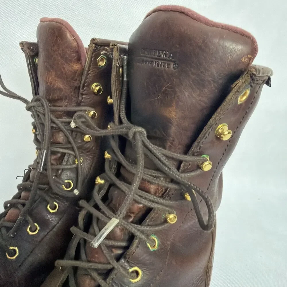 Chippewa Boots Men's 14 W Paladin Waterproof Steel Toe Brown Logger 73060